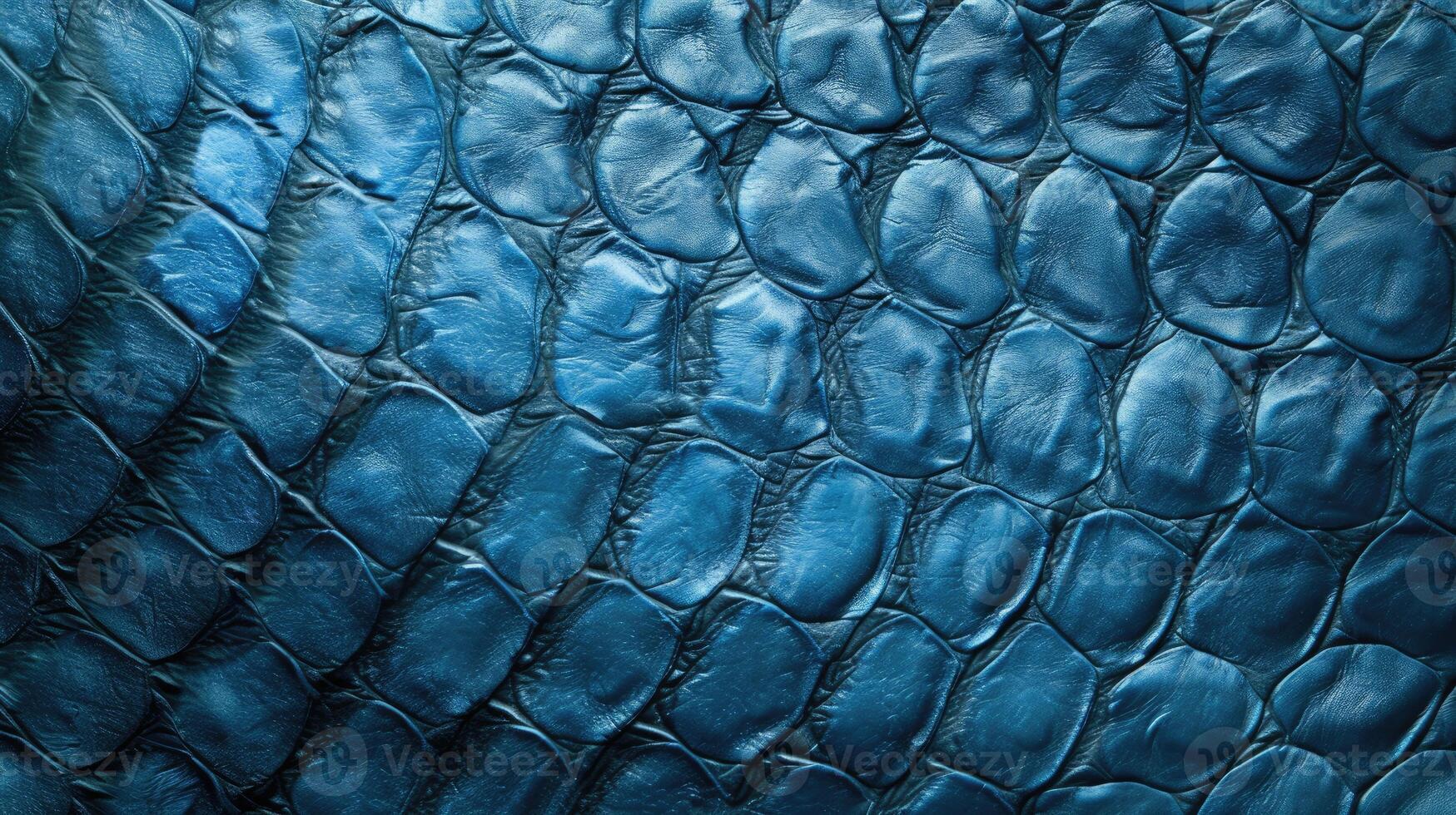 AI generated Rich blue leather textured with the allure of reptilian scales, evoking serpentine elegance, Ai Generated. photo