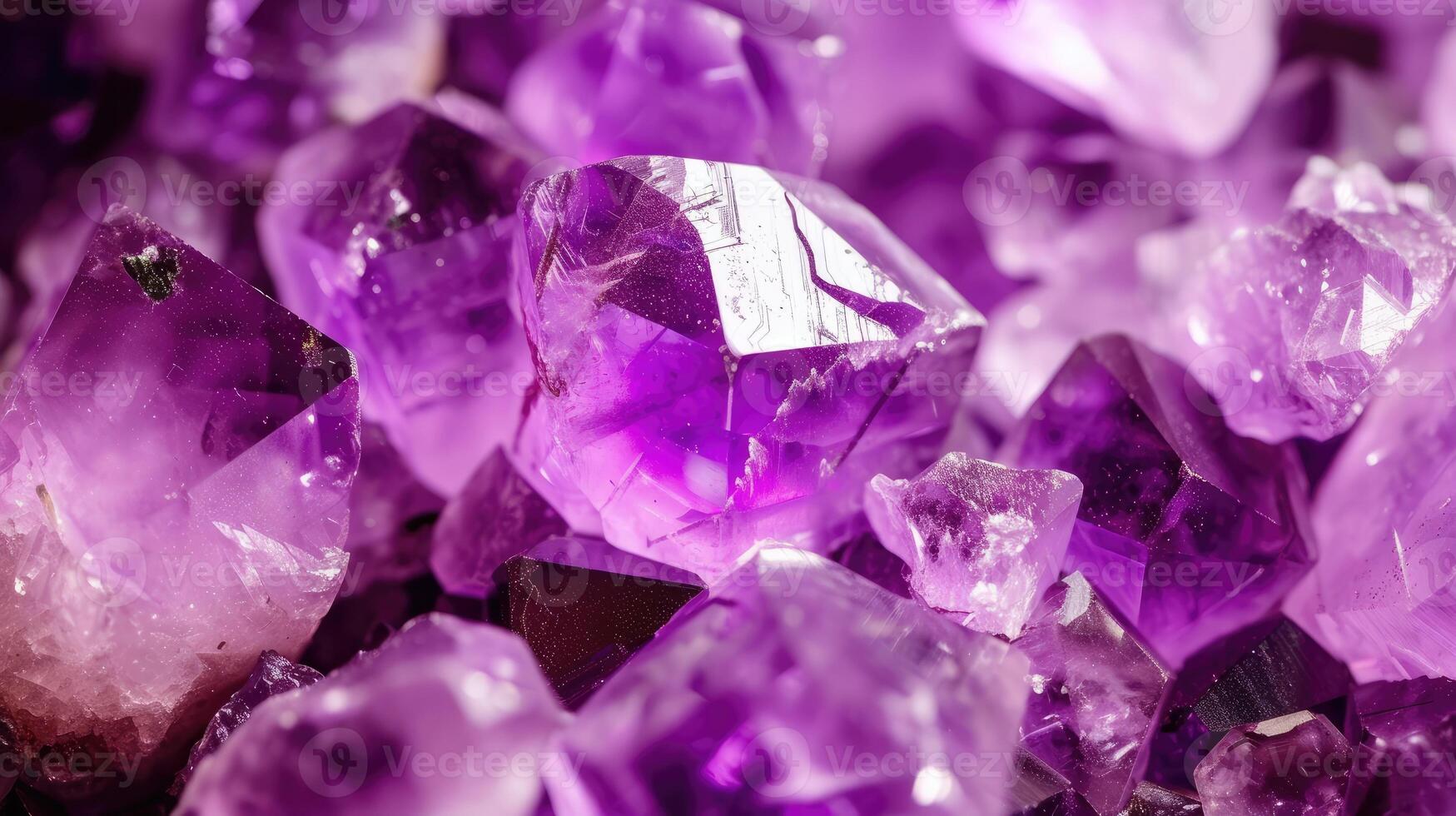 AI generated Elegant jewelry crafted from natural amethyst stones, exuding timeless beauty and sophistication. Ai Generated photo