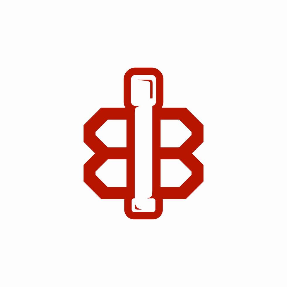 B, or BB, Initial logo. The Bazooka logo concept in a luxury concept two then B in red vector