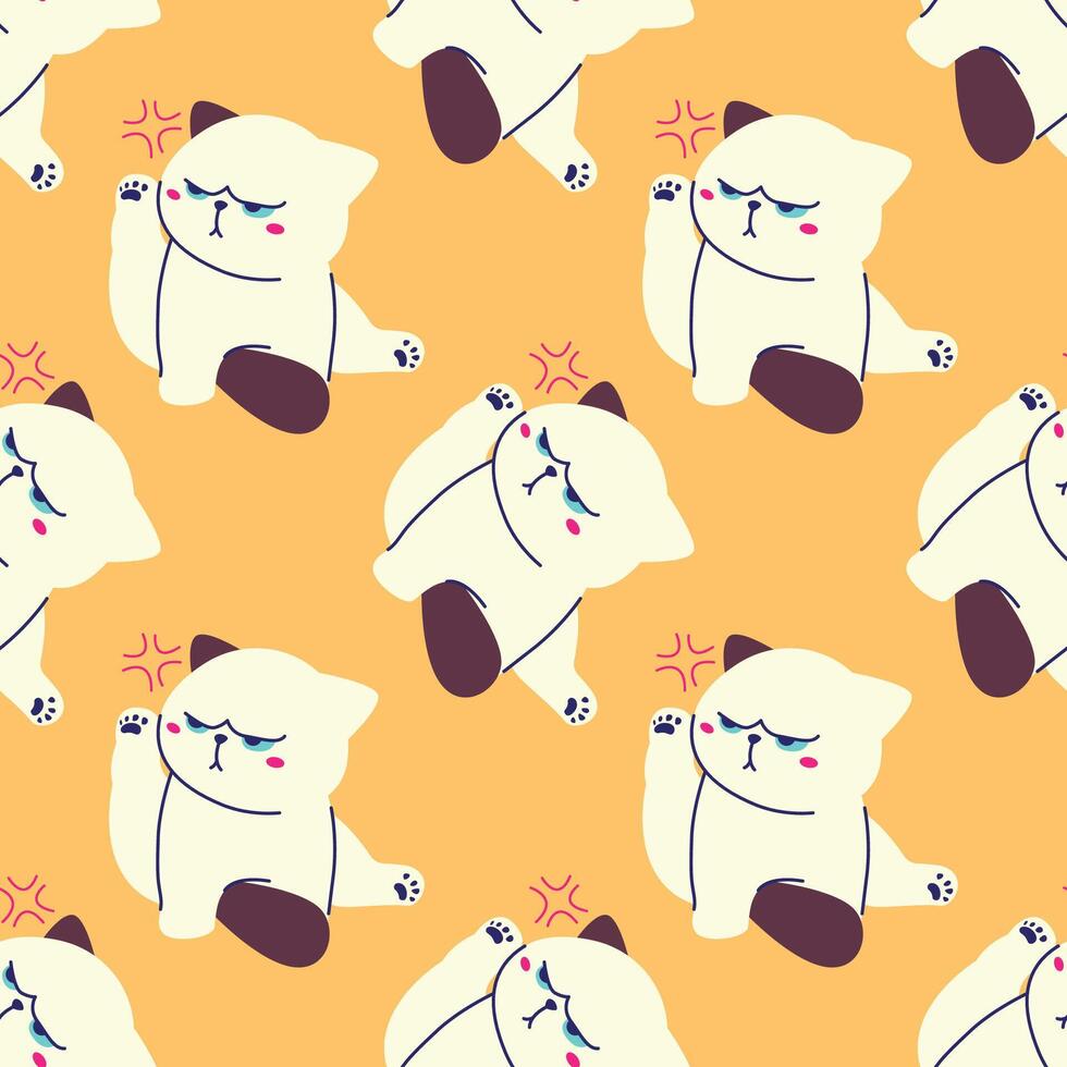 GRUMPY CAT SEAMLESS PATTERN vector