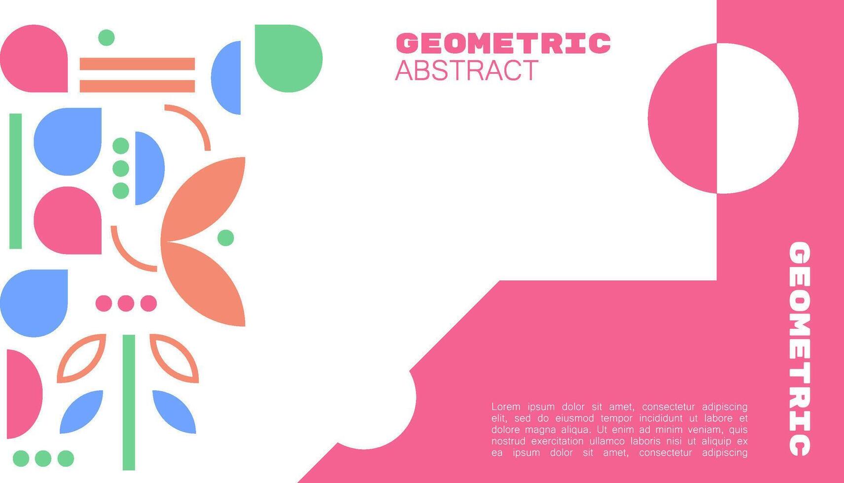 Abstract geometric shape pink color brutalism background. vector illustration. modern and simple element