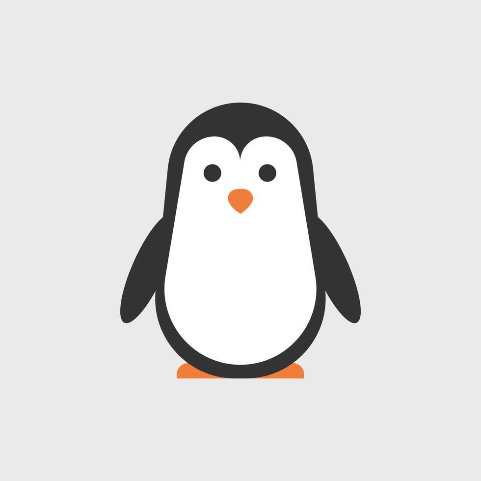 Cute penguin  flat vector icon. Antarctic bird sign symbol vector