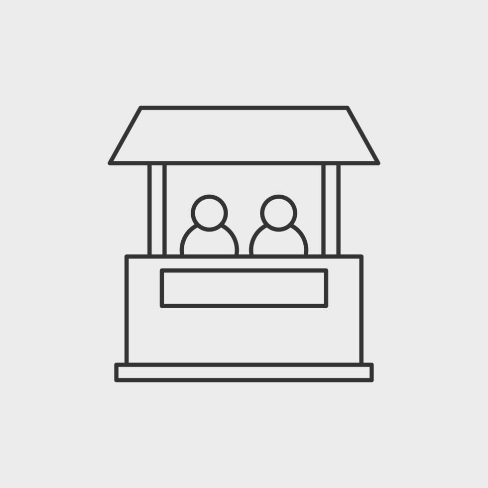 Promo stand flat vector icon. Exhibition sign symbol vector.