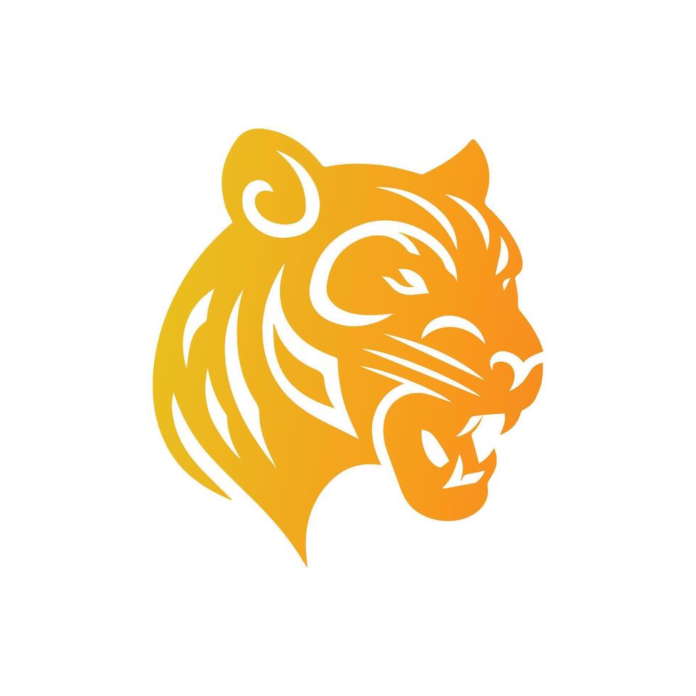 Gradient panther face logo design for vector illustration