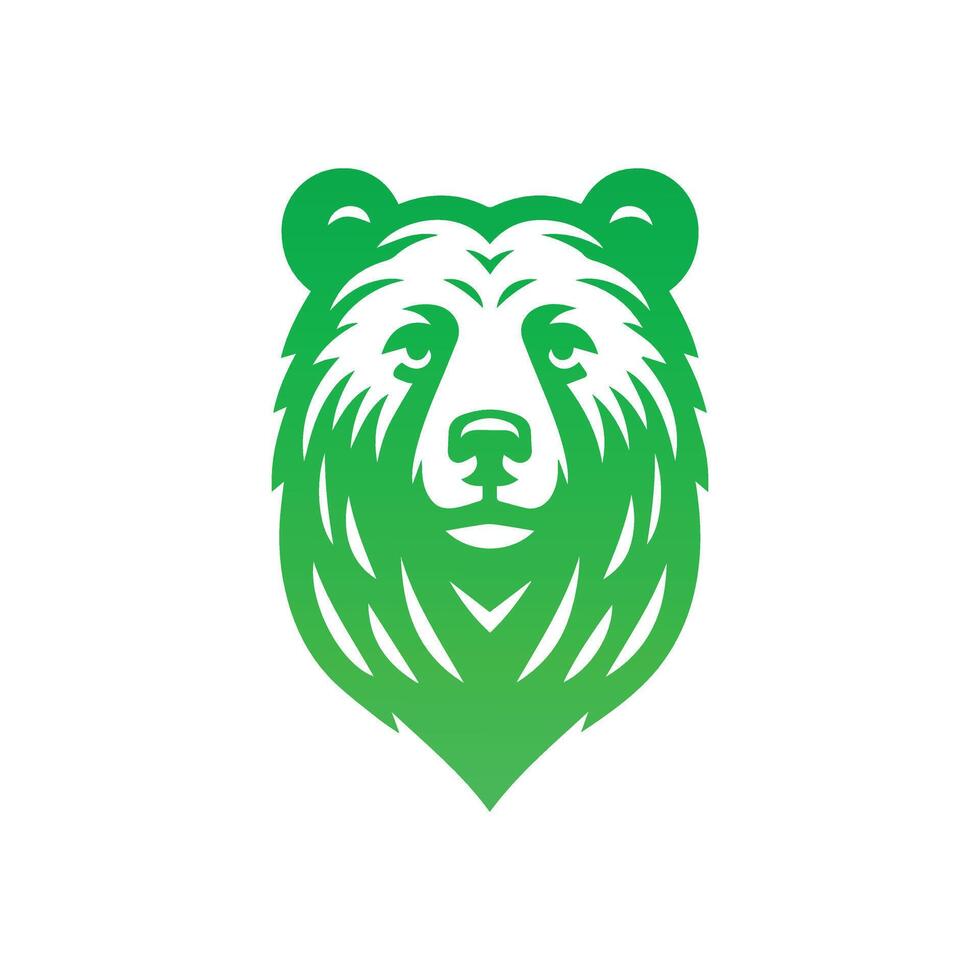 Gradient bear head logo design for vector illustration.