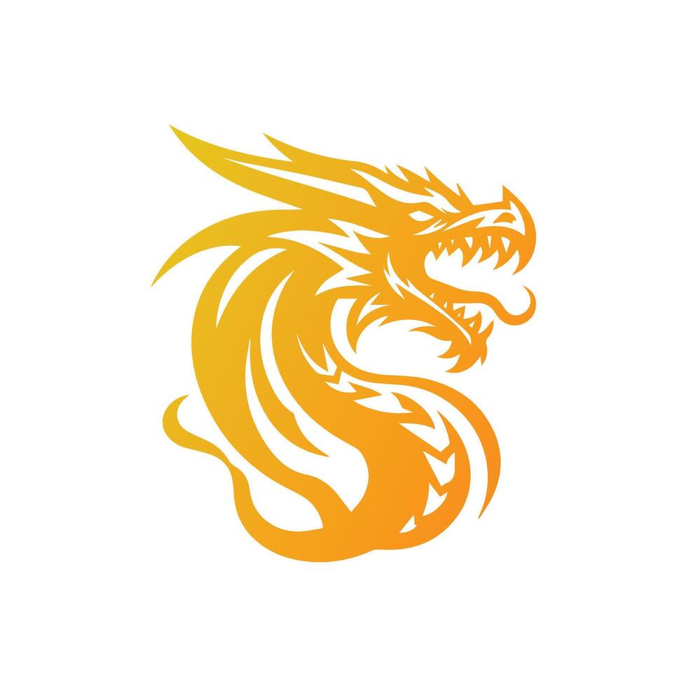 Gradient dragon logo designs for vector illustration.