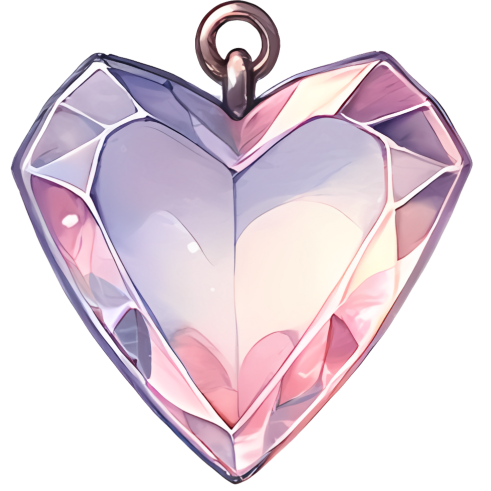 AI generated crystals shape, heart shaped diamond isolated jewel clipart, Valentine day, engagement, marriage png