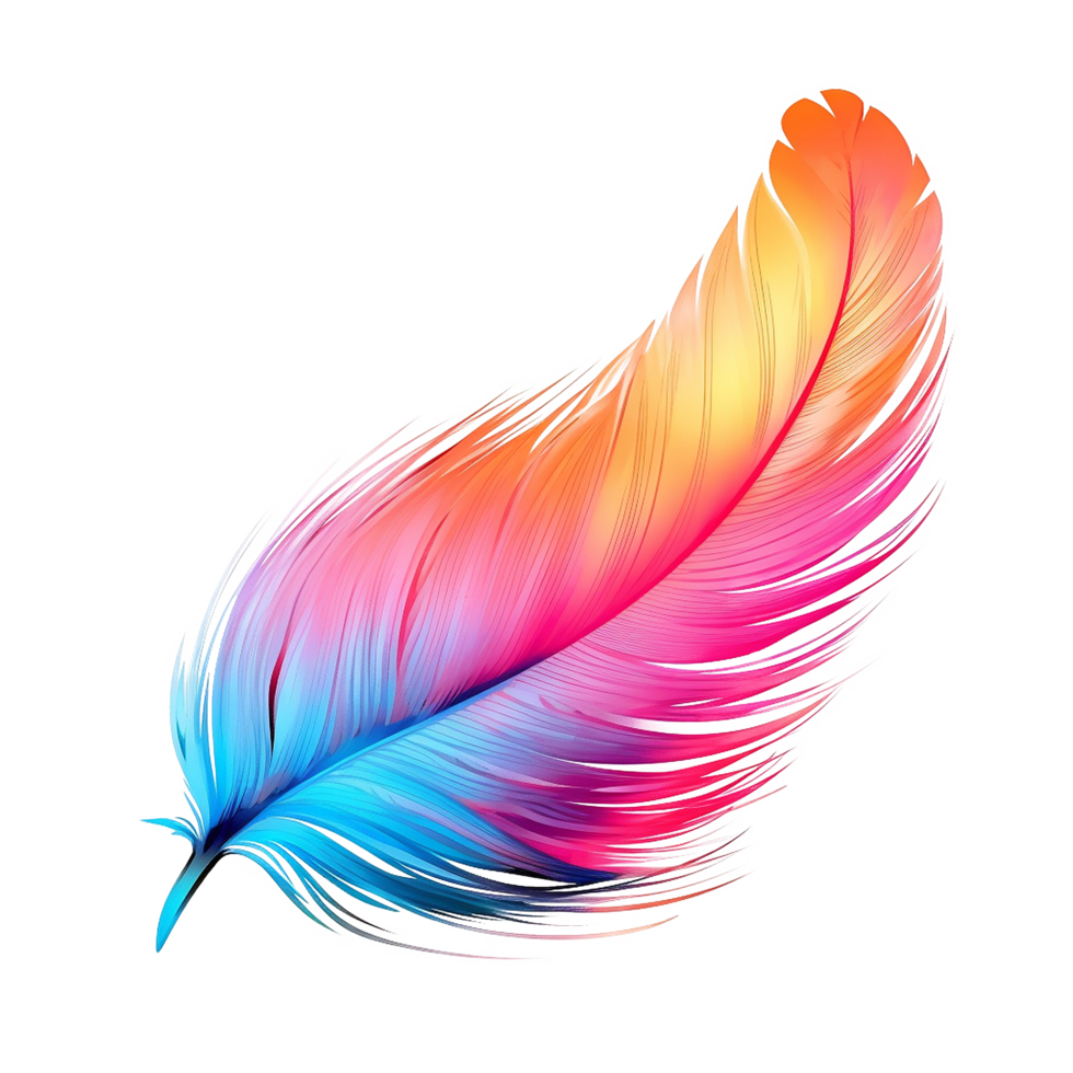AI generated Color feathers soft bird plumage png isolated on transparent background