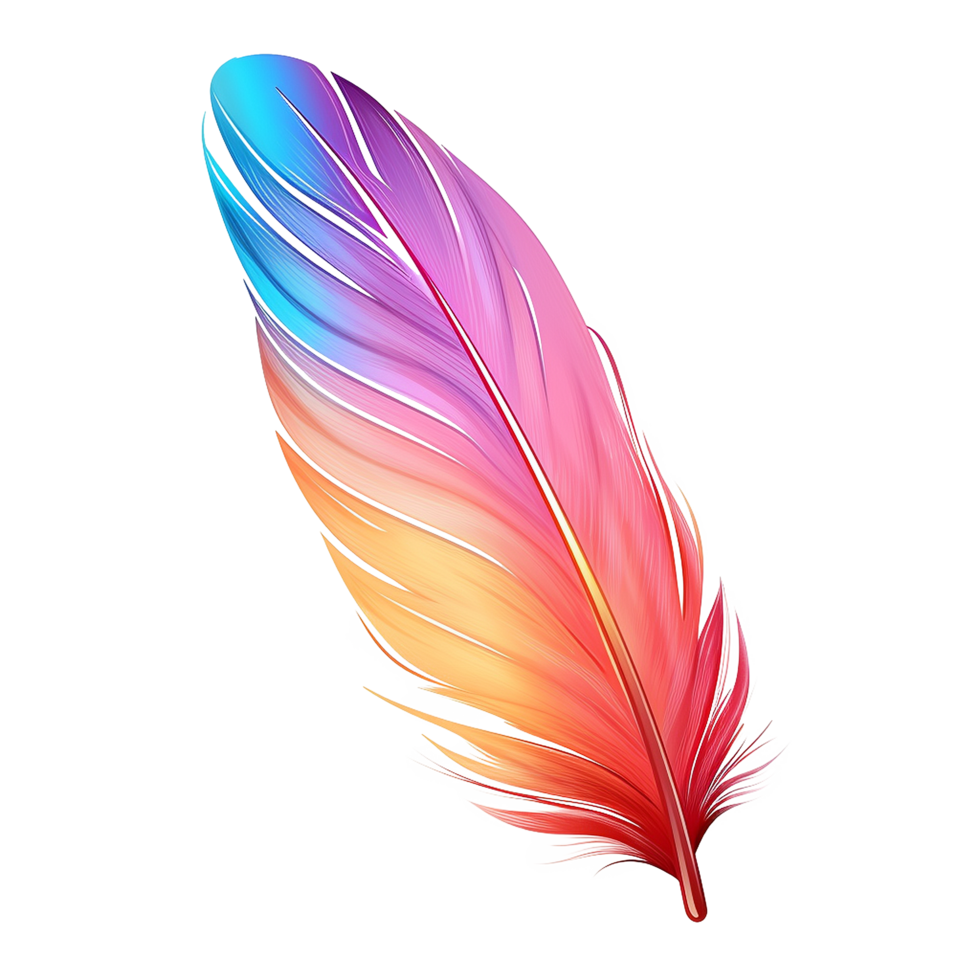 AI generated Color feathers soft bird plumage png isolated on transparent background