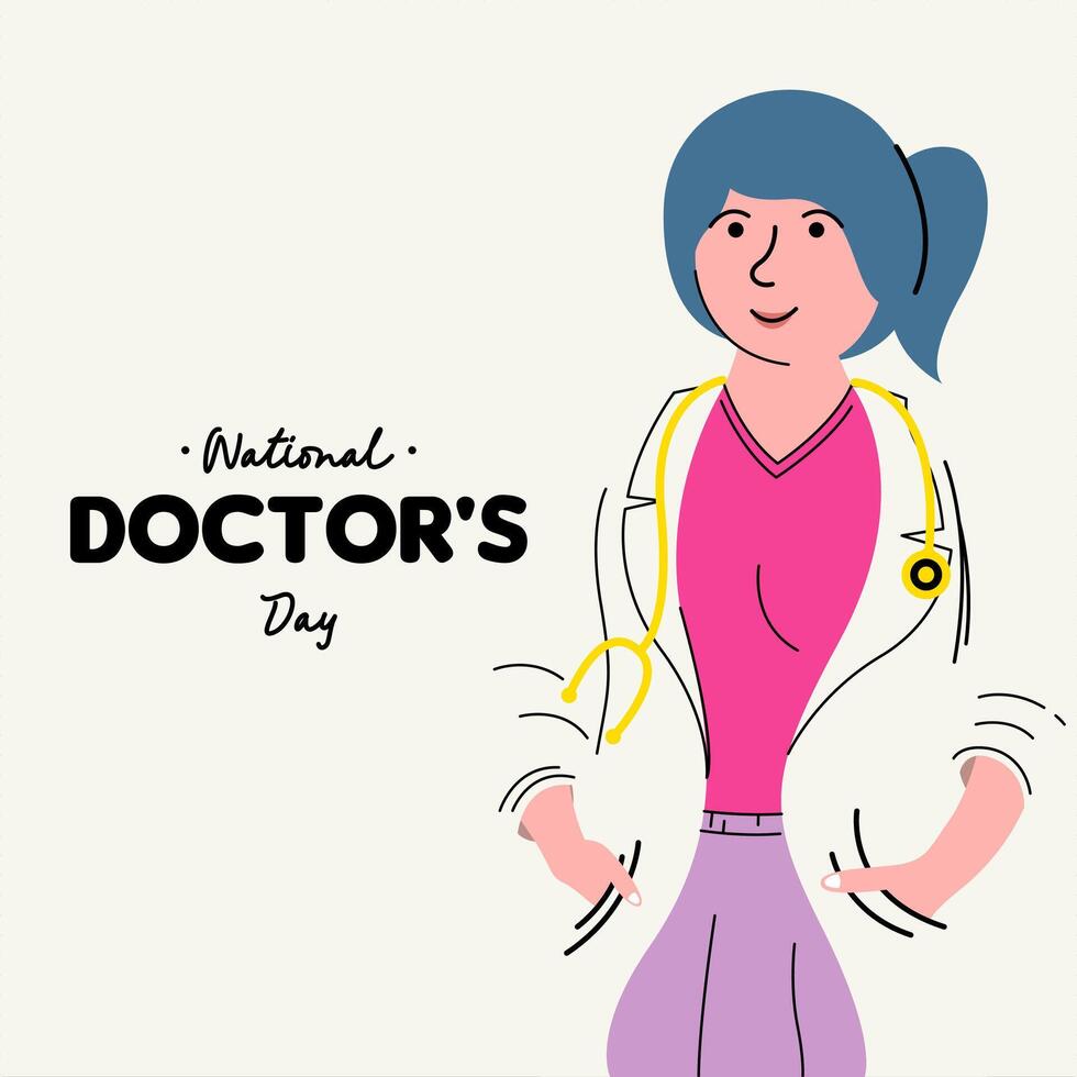 National Doctor's Day Illustration Background vector