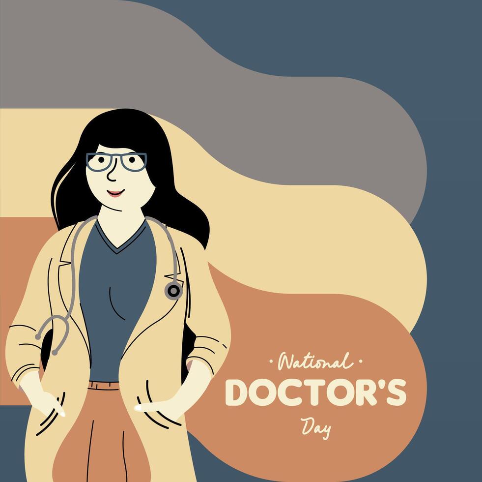 National Doctor's Day Illustration Background vector