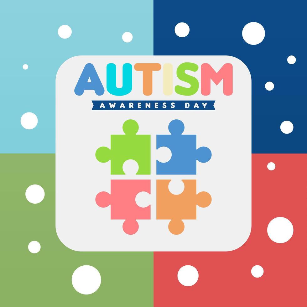 Flat world autism awareness day illustration background vector