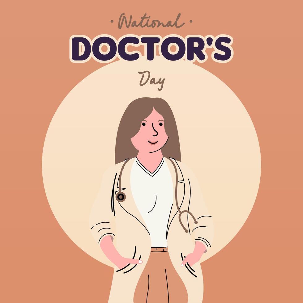 nacional del doctor día ilustración antecedentes vector