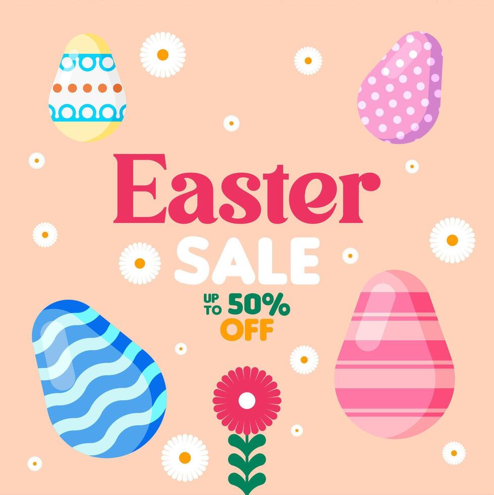 Easter sale banner background illustration vector