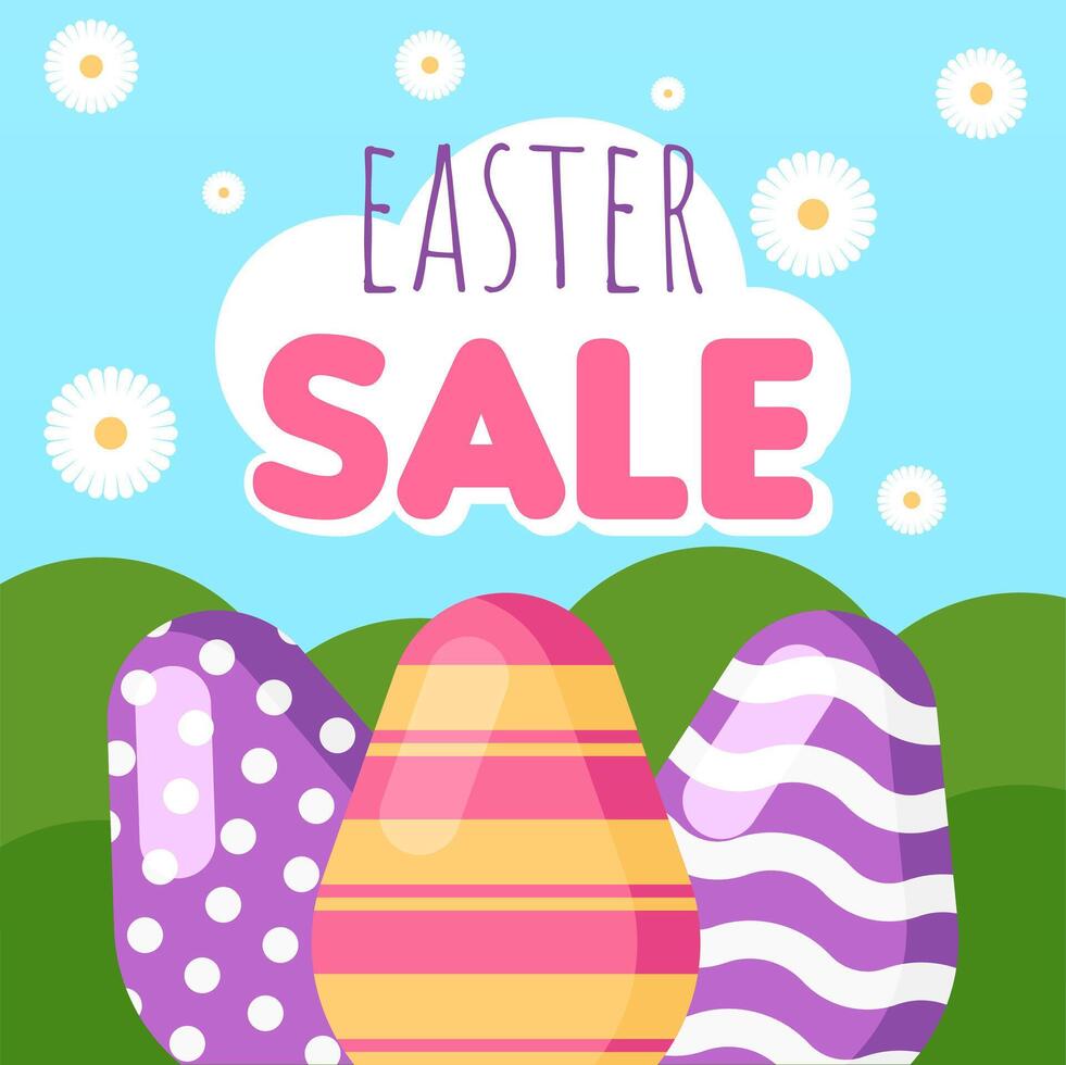 Easter sale banner background illustration vector