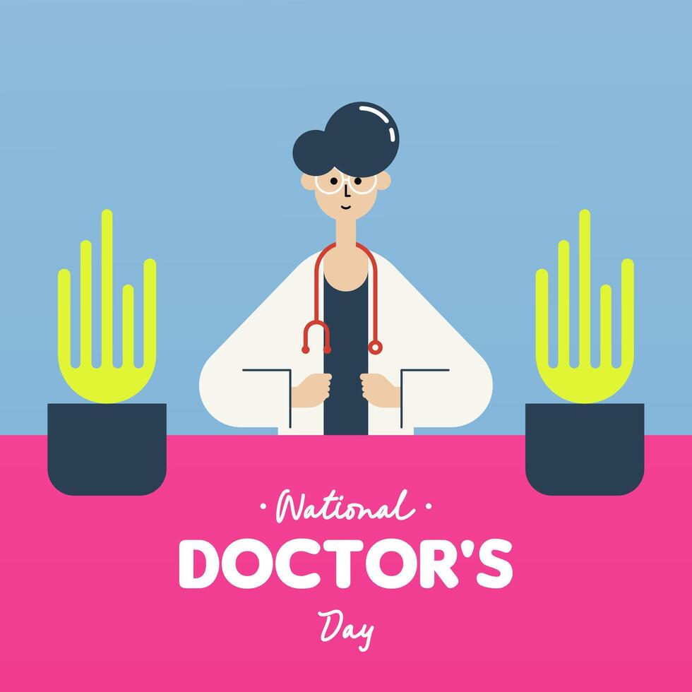 National Doctor's Day Illustration Background vector