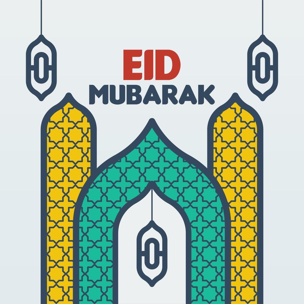 plano eid al-fitr ilustración antecedentes vector