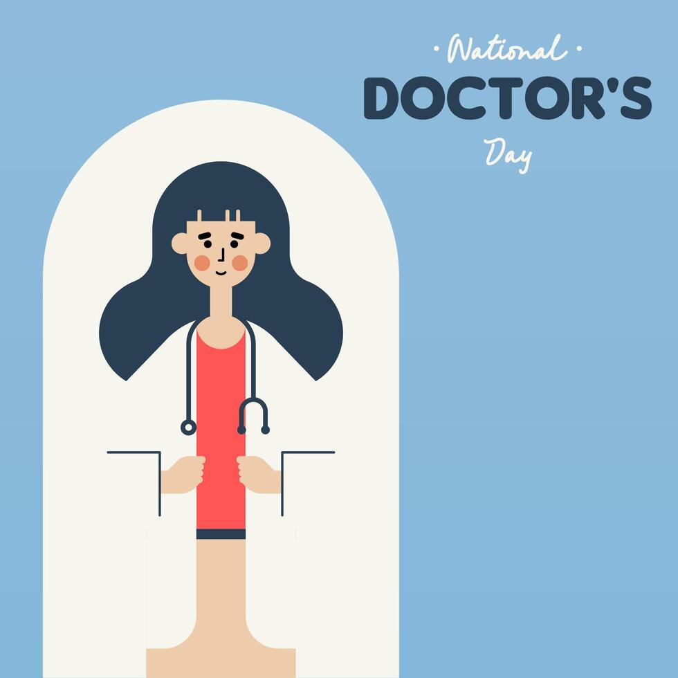 National Doctor's Day Illustration Background vector