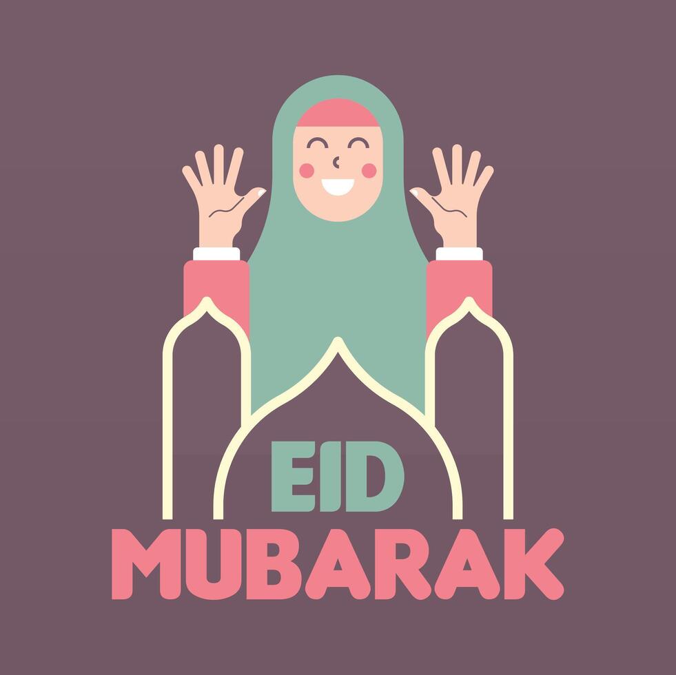 Flat eid al-fitr illustration background vector