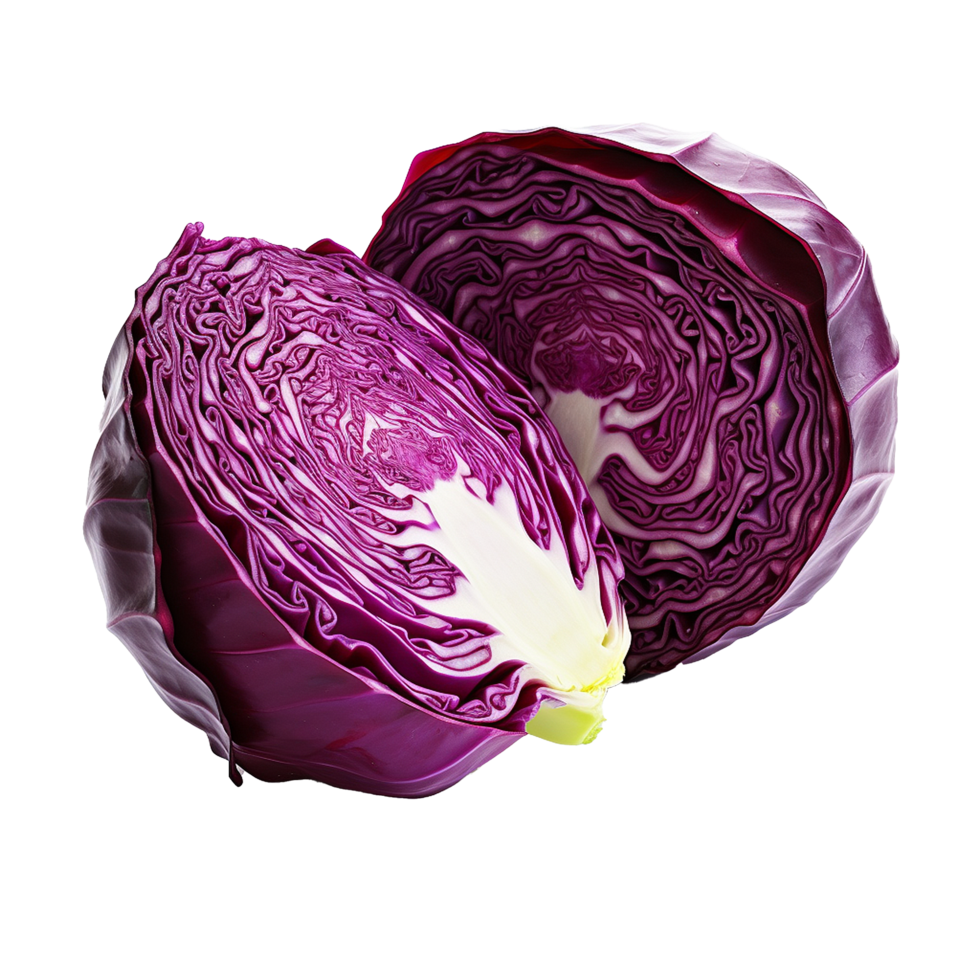 AI generated Fresh red cabbage png isolated on transparent background