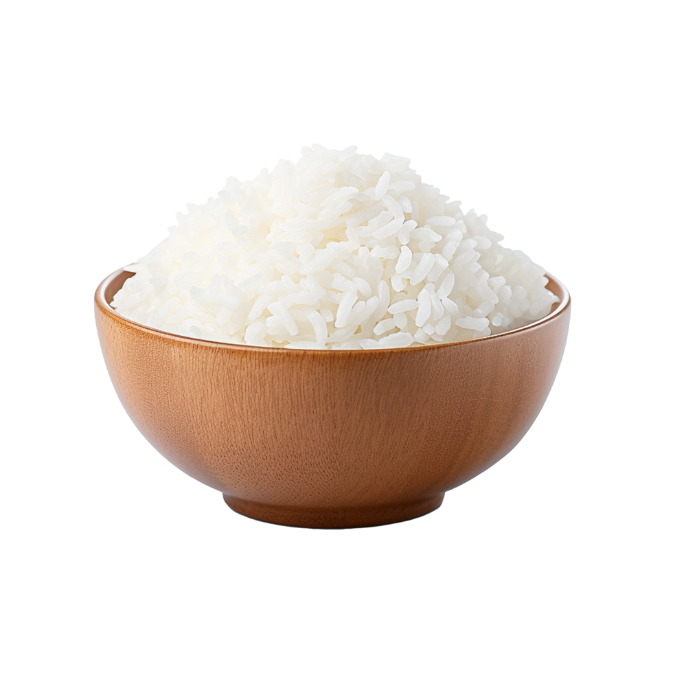 AI generated Fresh wite rice bowl png isolated on transparent background