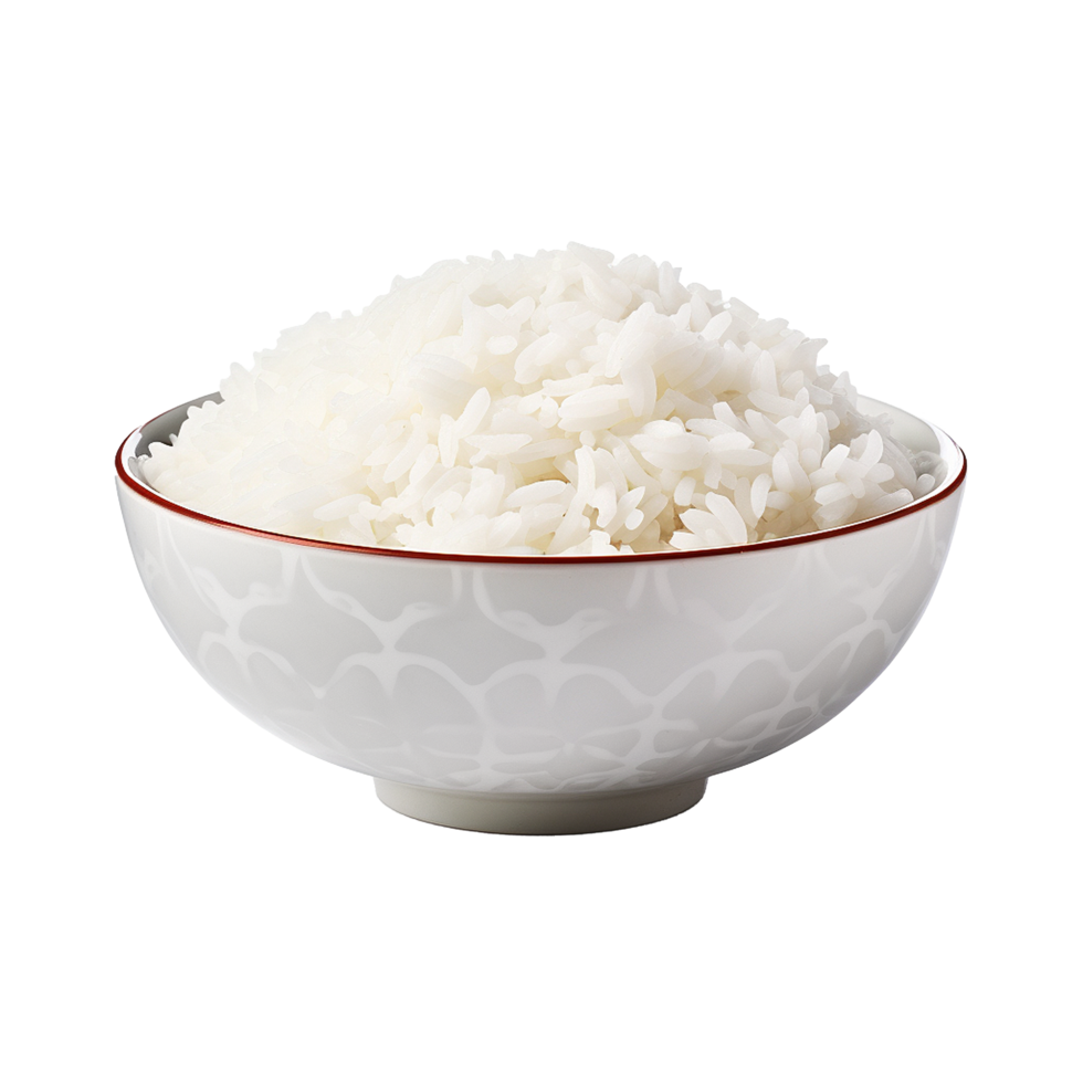 AI generated Fresh wite rice bowl png isolated on transparent background