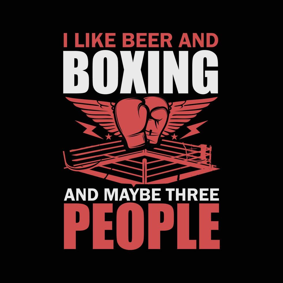 Boxing Beer, Fighting, Boxer T-shirt Design Vector