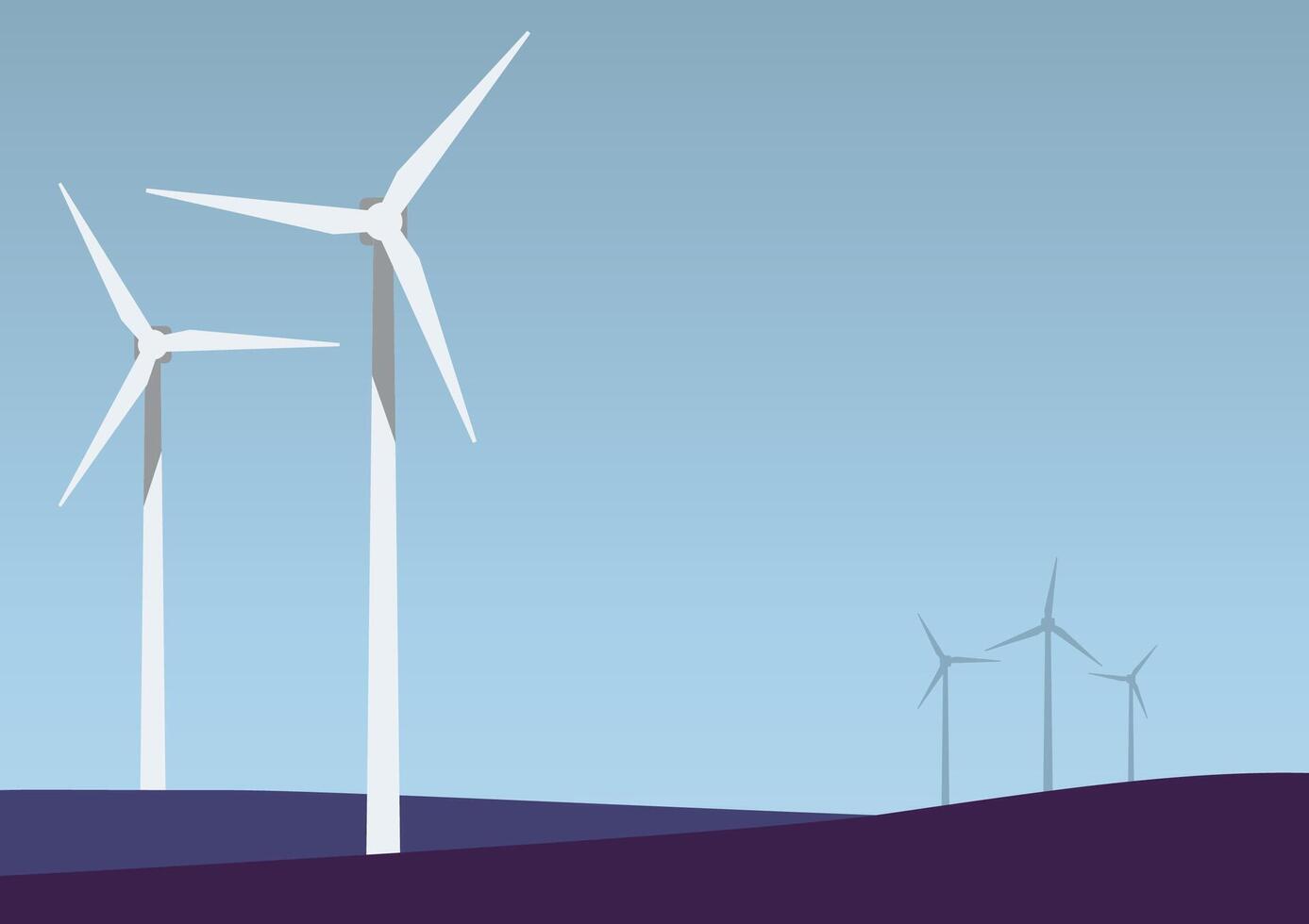 Minimal Windmill with Blue Sky Background, Suitable for Sustainable Climate Visuals Concept. vector