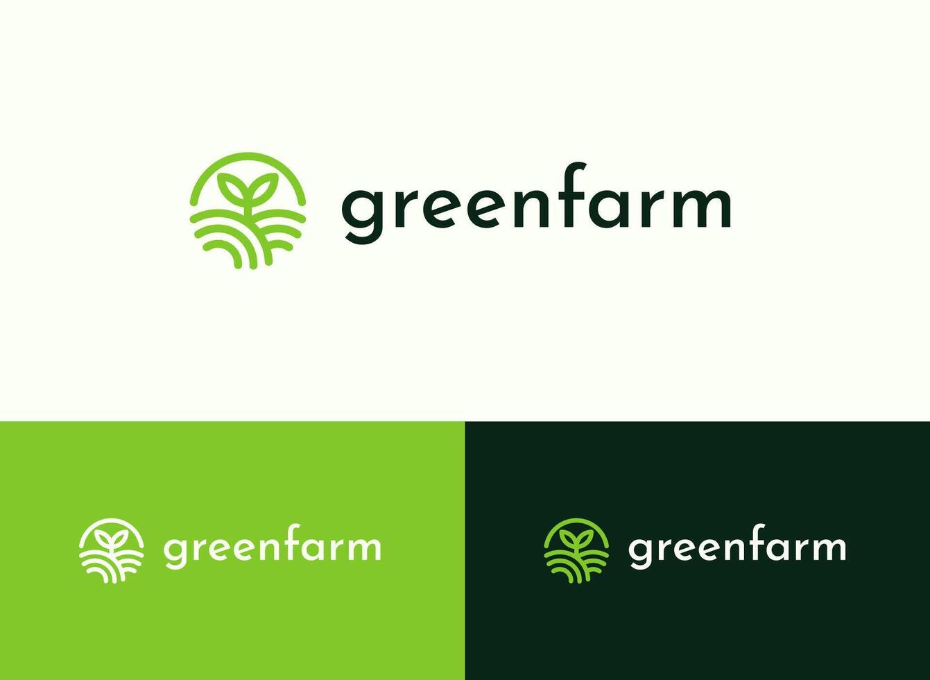 Green farm modern logo concept vector illustration
