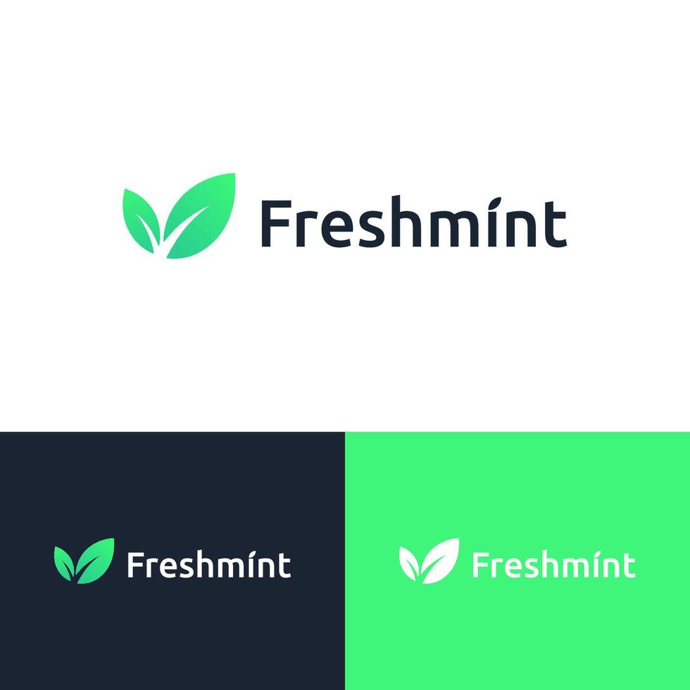 Fresh mint modern logo concept vector illustration