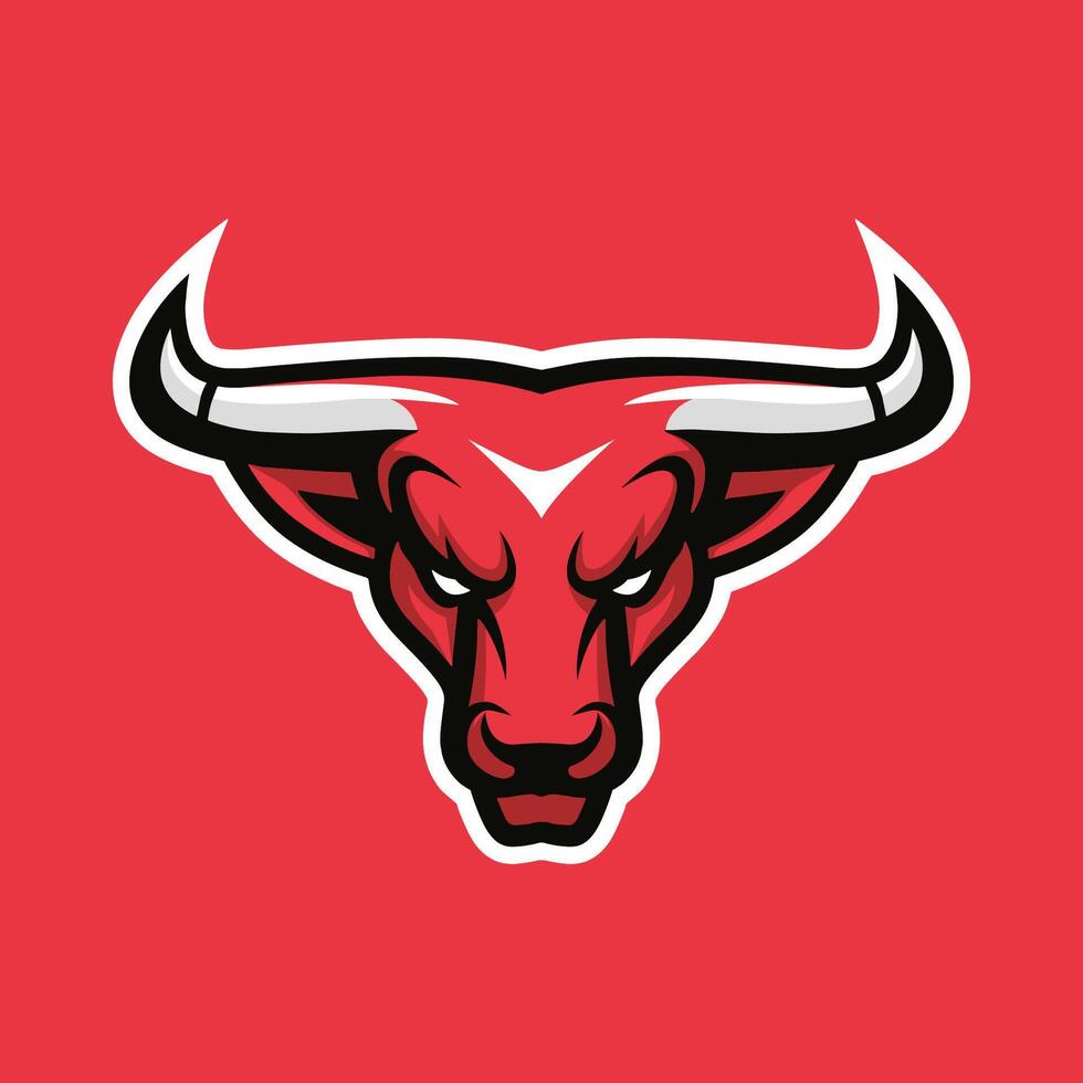 Bull head e-sport logo vector illustration