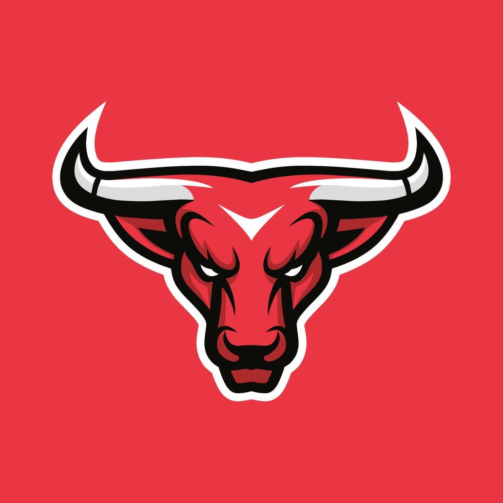 Bull head e-sport logo vector illustration