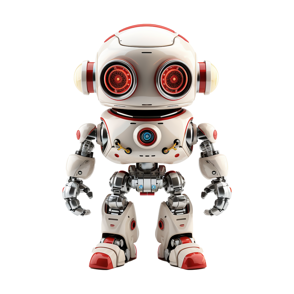 AI generated 3d cute robot character isolated on transparent background png