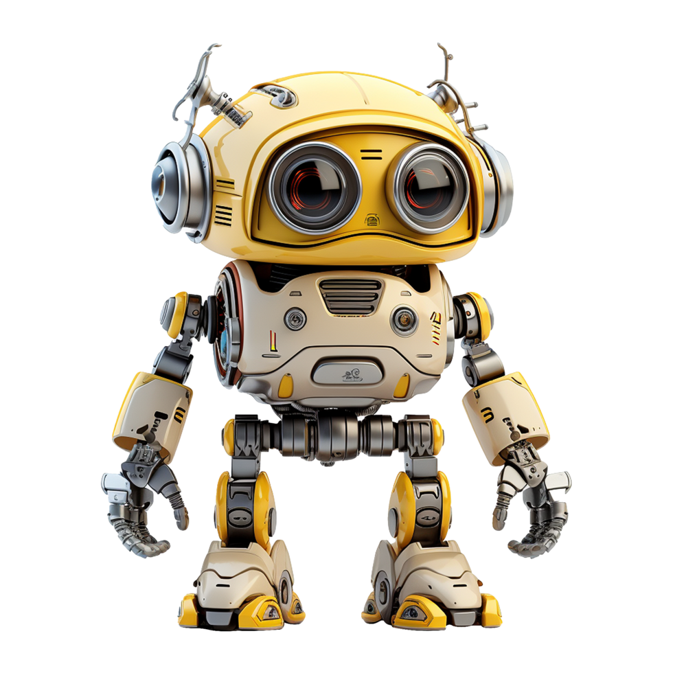 AI generated 3d cute robot character isolated on transparent background png