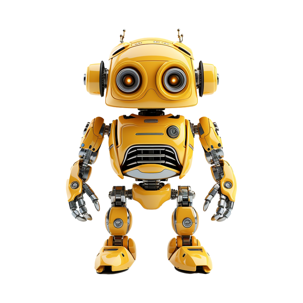 AI generated 3d cute robot character isolated on transparent background png