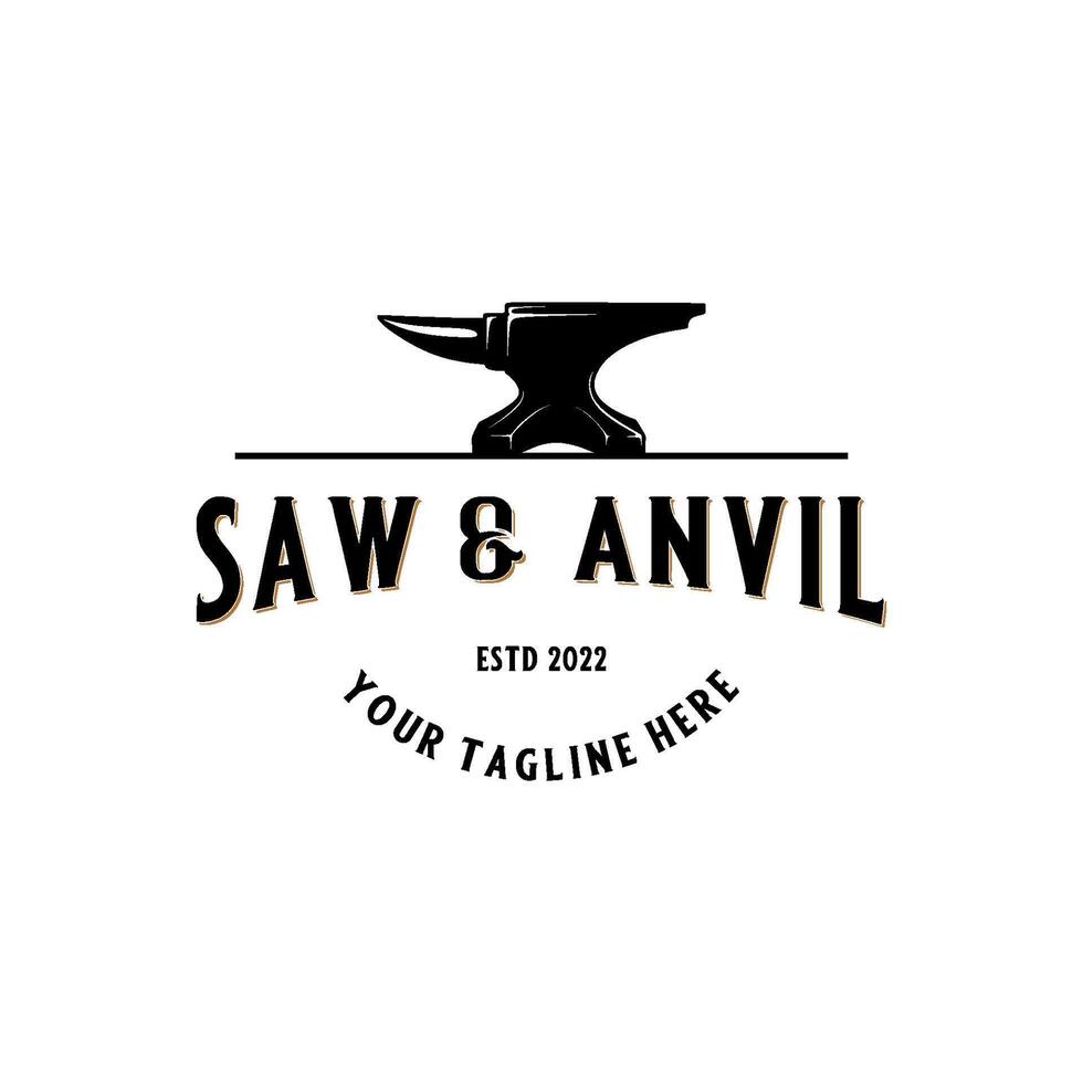 vintage anvil logo. simple anvil, for blacksmiths vector