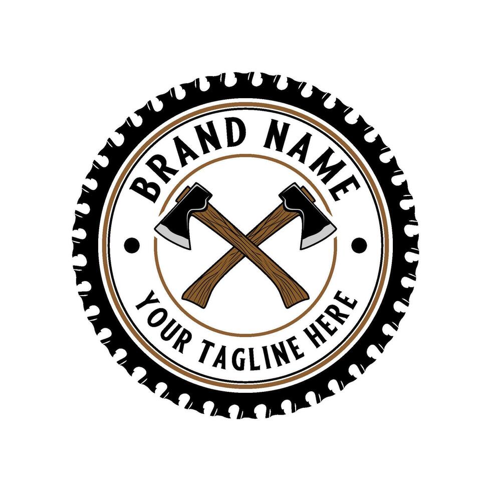 axe vector logo. crossed axes, antique, Throwing axes design