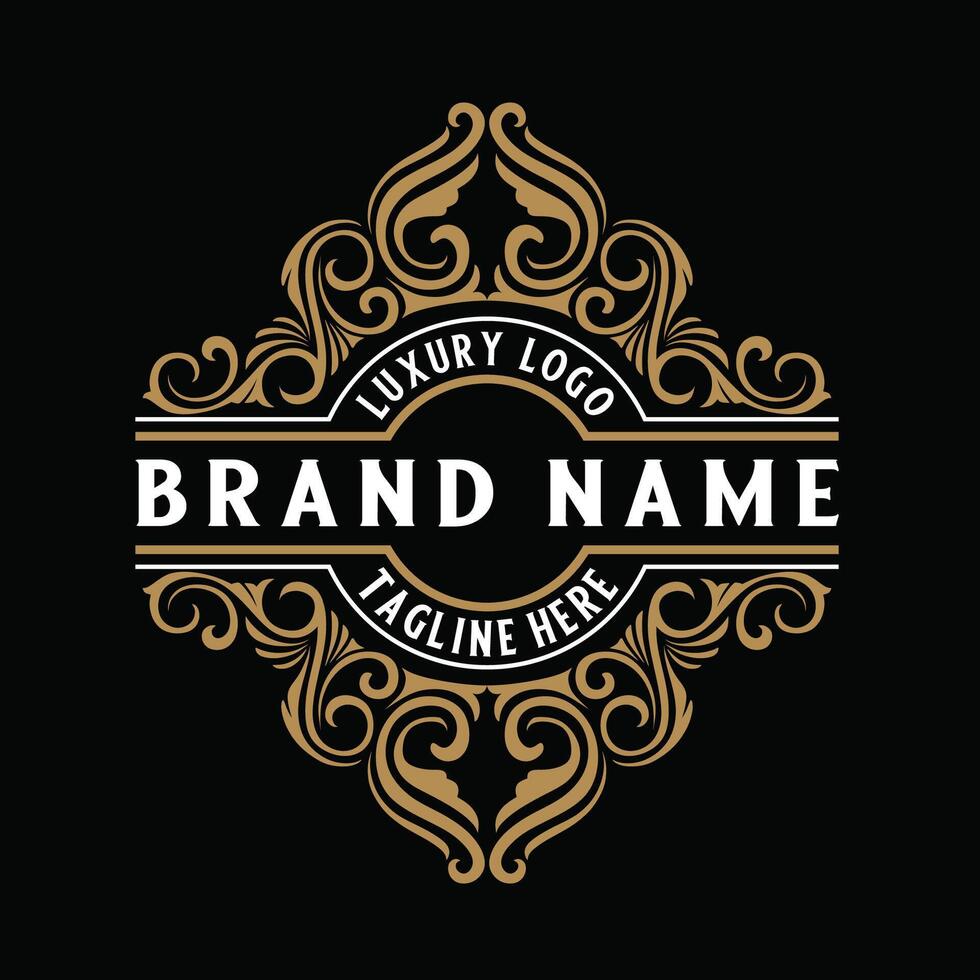 luxury vintage logo. ornaments in the form of emblems, jewelry designs, packaging labels, stickers, etc vector