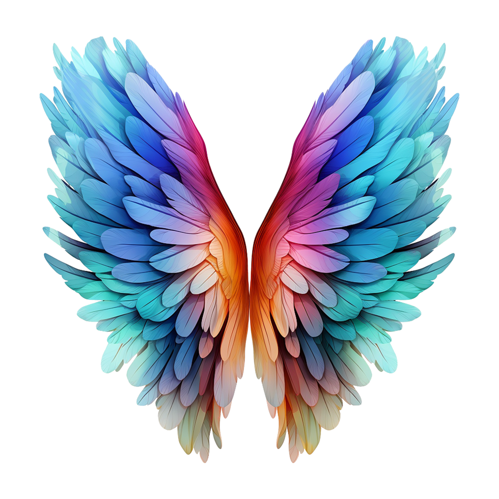 AI generated Angel wings ornament isolated on a transparent background png