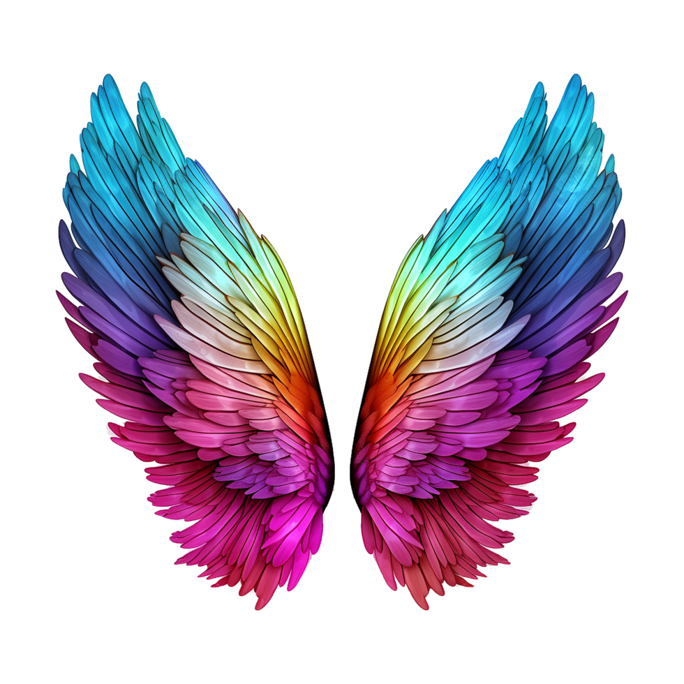AI generated Angel wings ornament isolated on a transparent background png