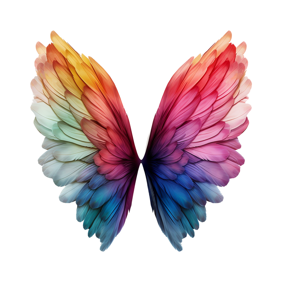 AI generated Angel wings ornament isolated on a transparent background png