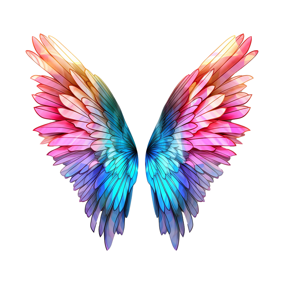 AI generated Angel wings ornament isolated on a transparent background png