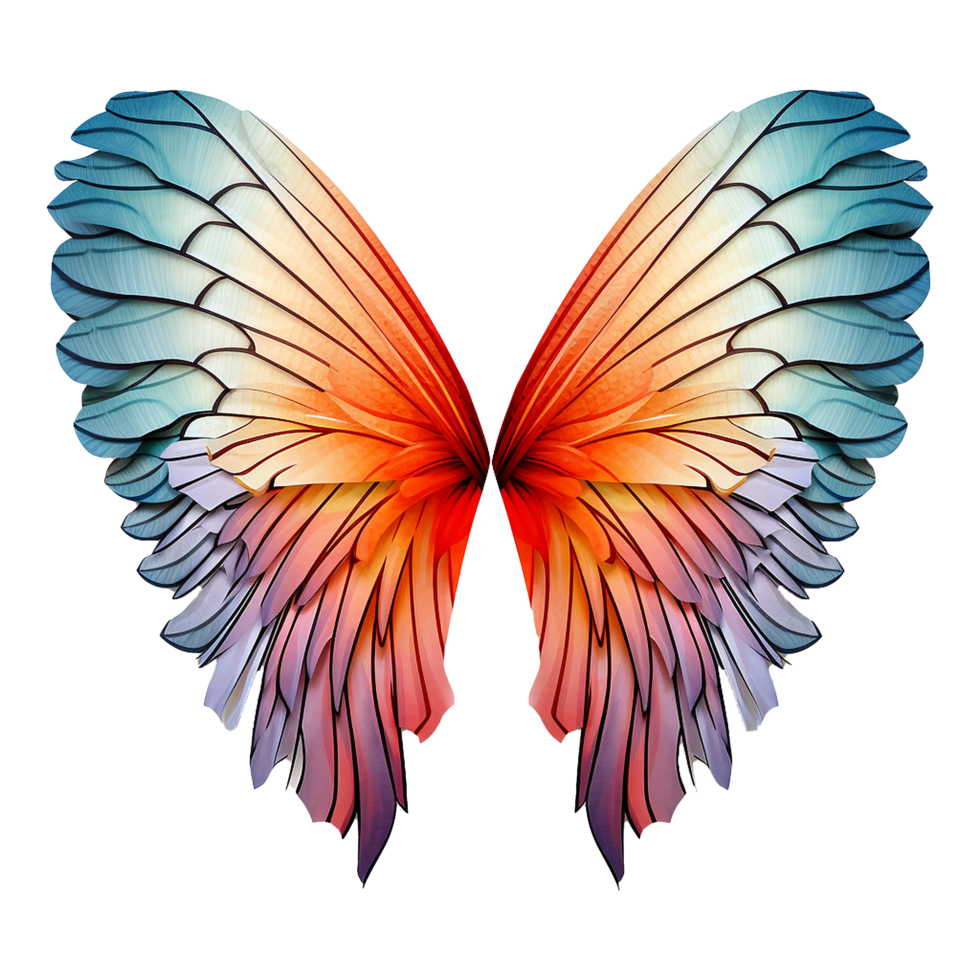 AI generated Angel wings ornament isolated on a transparent background png