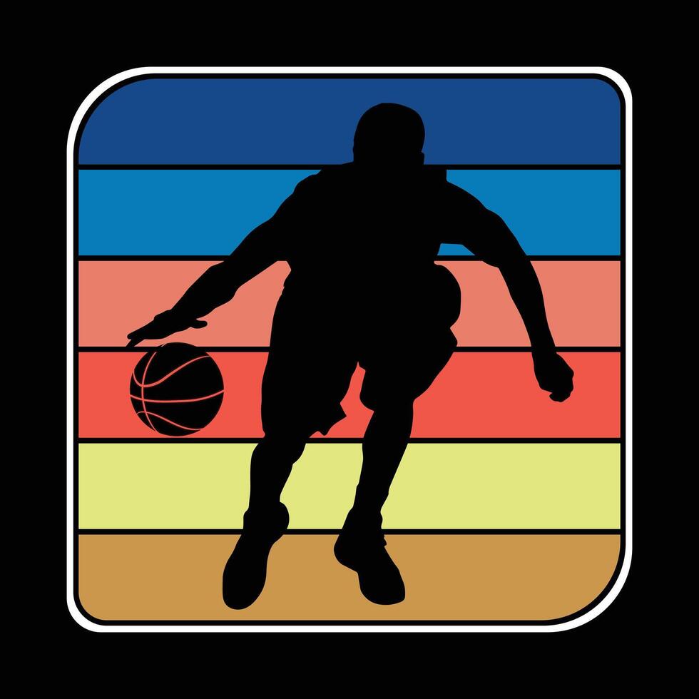 baloncesto retro vector diseño