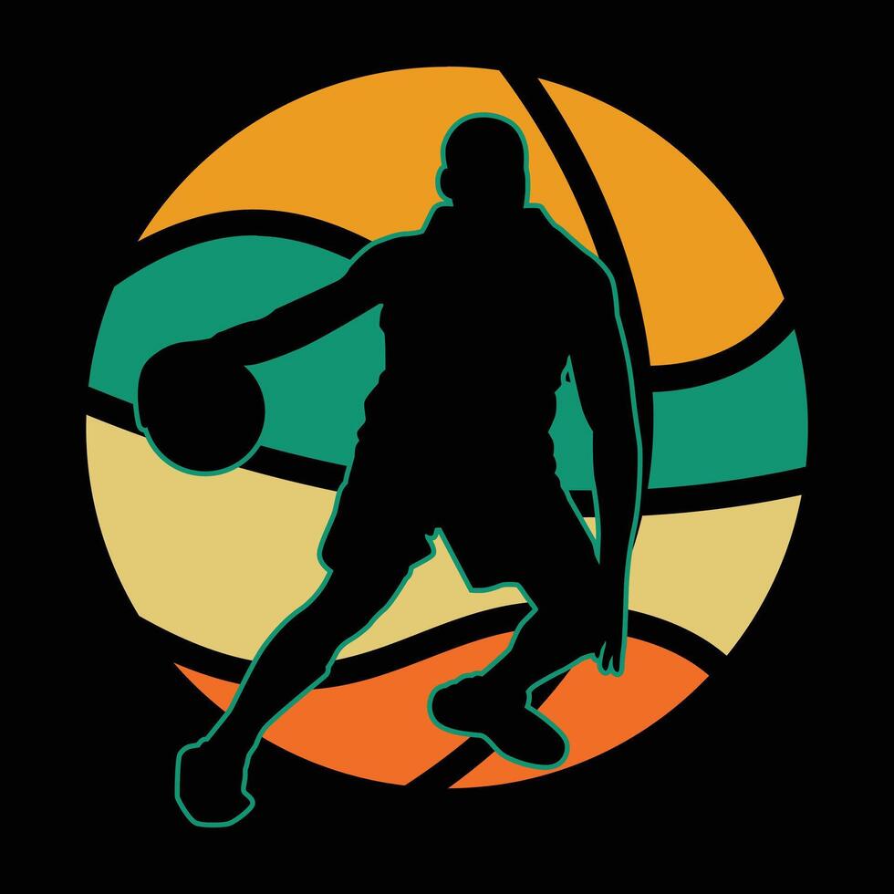 baloncesto retro vector diseño