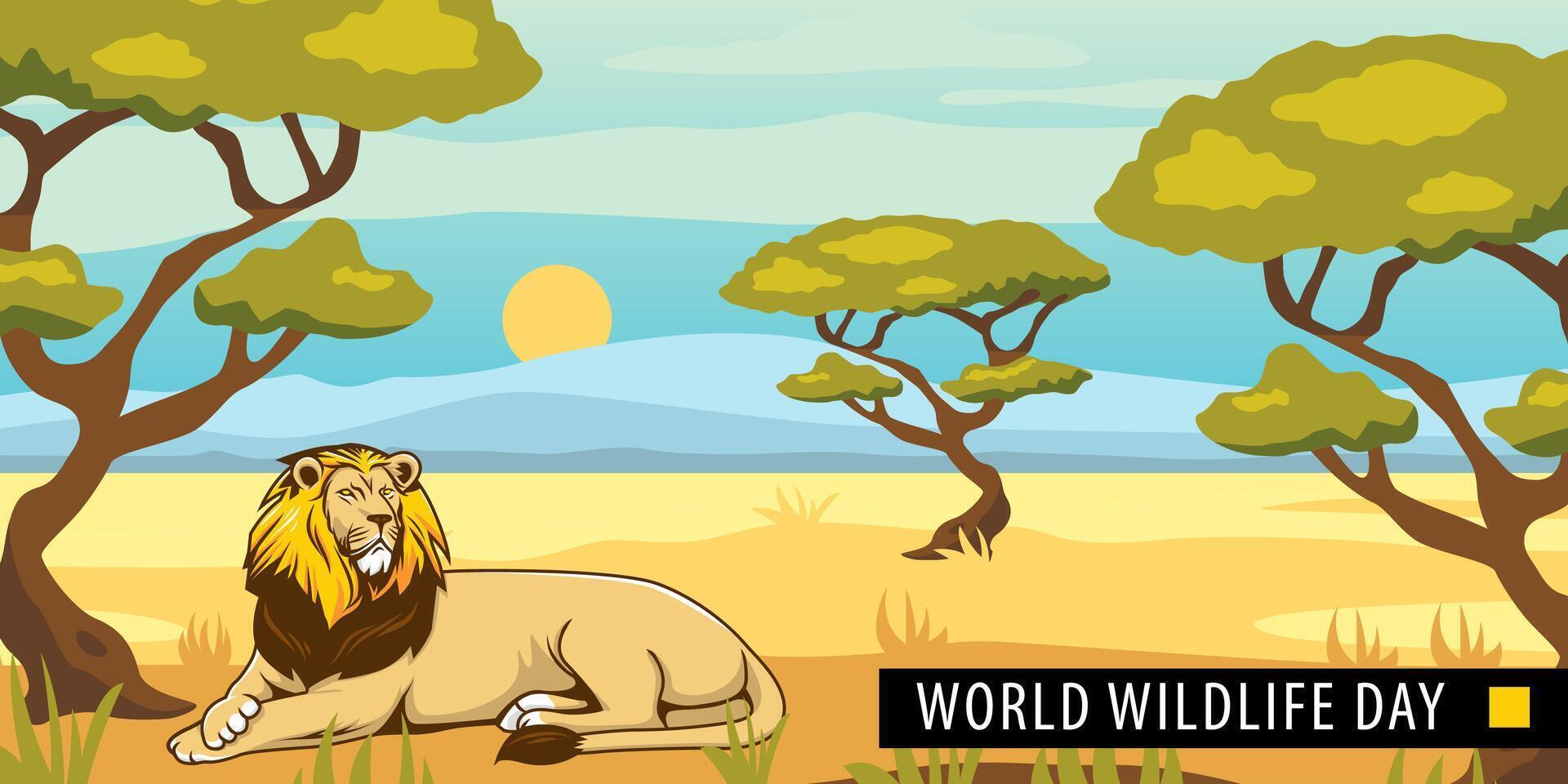 world wildlife day flat vector background design