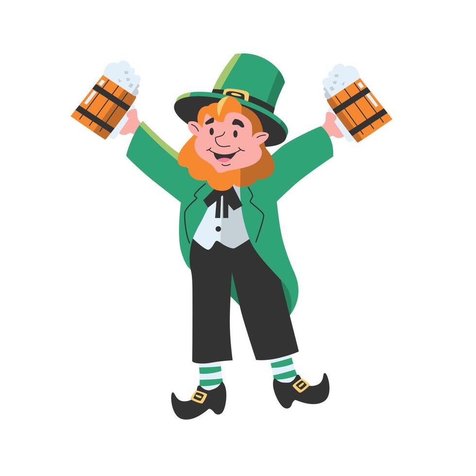 happy st patrick day flat vector character design