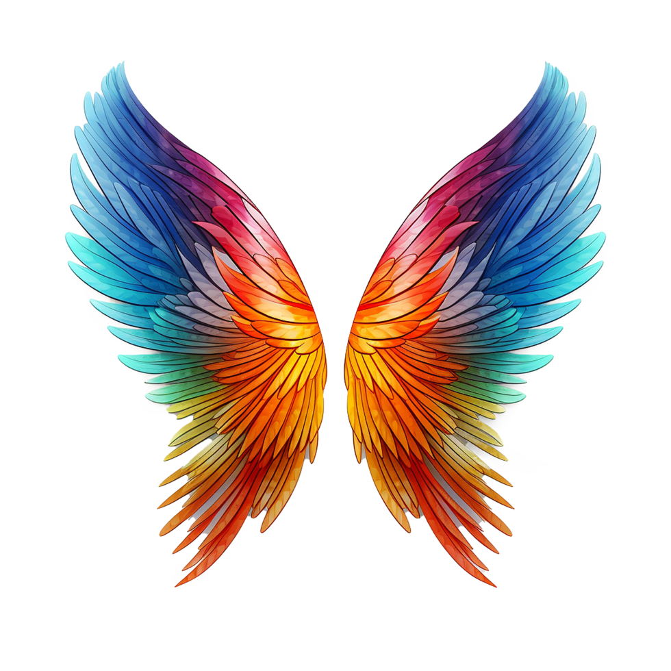 AI generated Color wing png isolated on transparent background