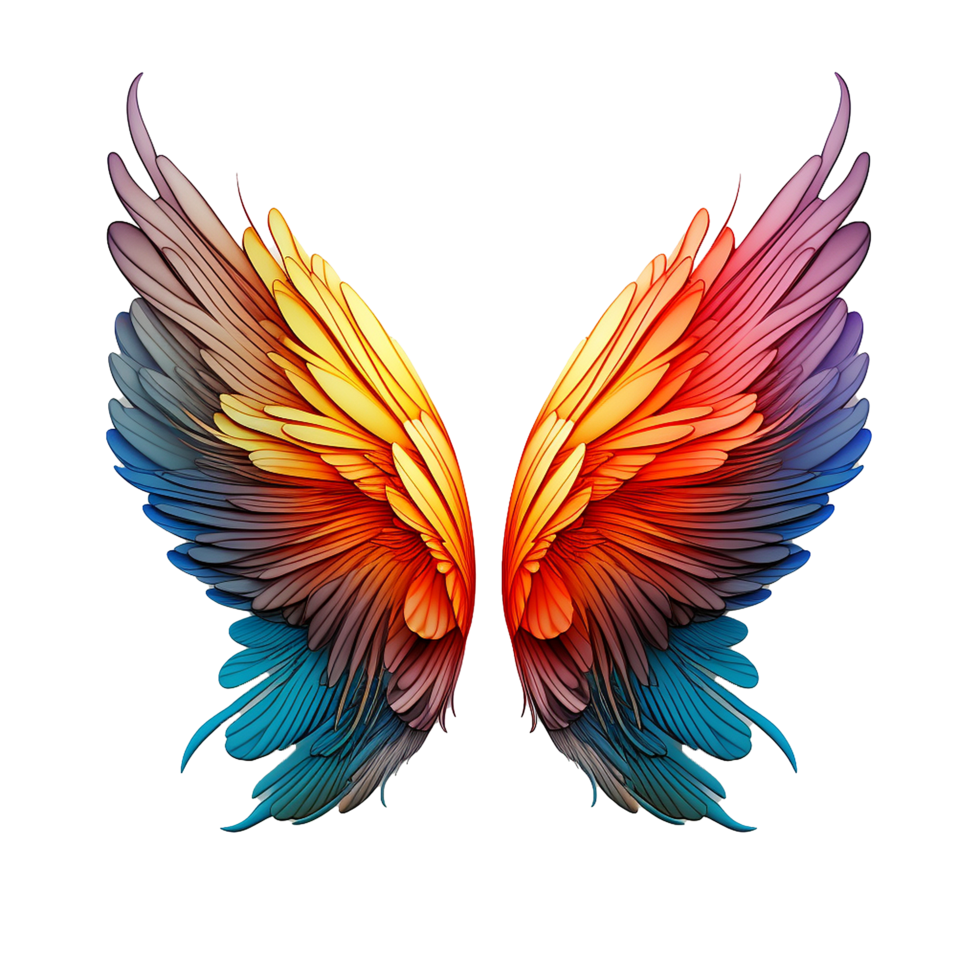 AI generated Color wing png isolated on transparent background