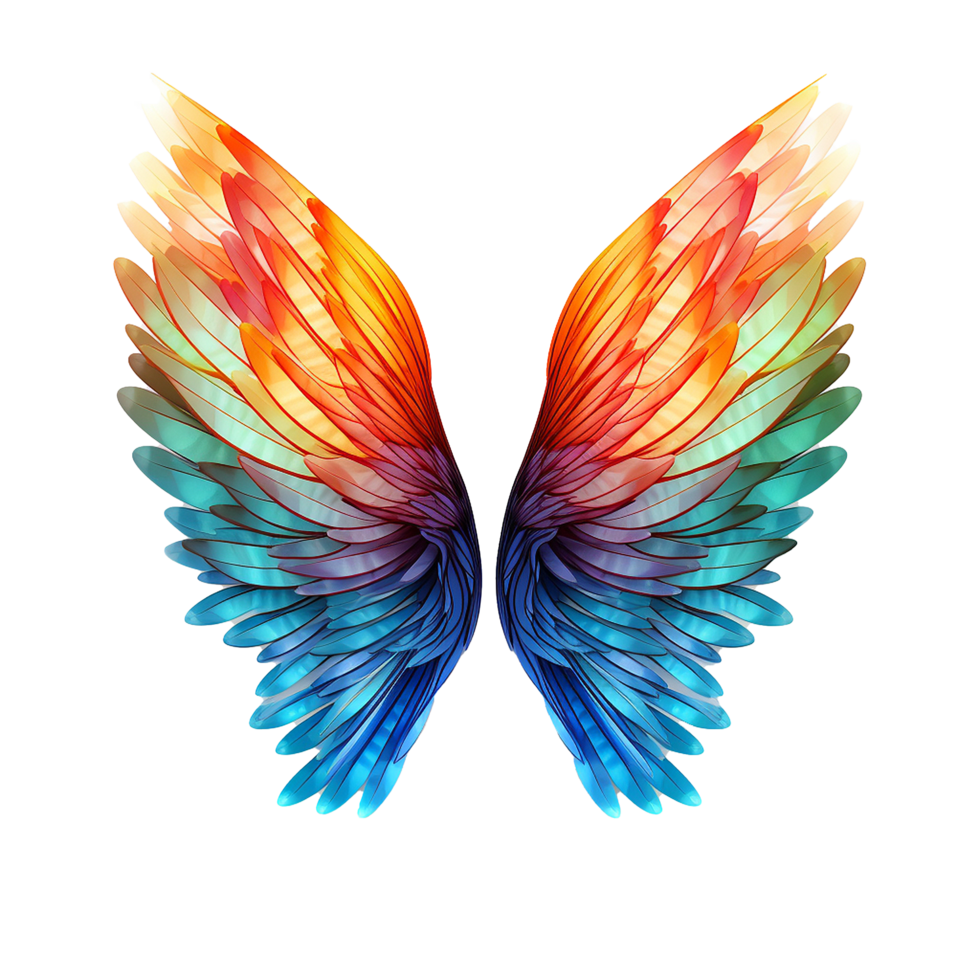 AI generated Color wing png isolated on transparent background